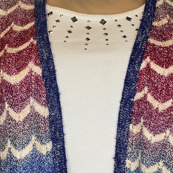 Alfred Dunner Colorful Autumn Harvest Mock 2-piece Sweater 3/4 Sleeve Large NWT - Picture 5 of 8